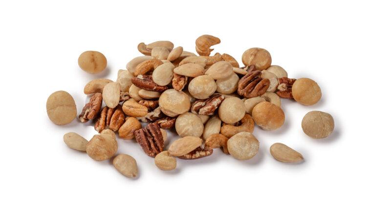 Droog geroosterde macadamia mix